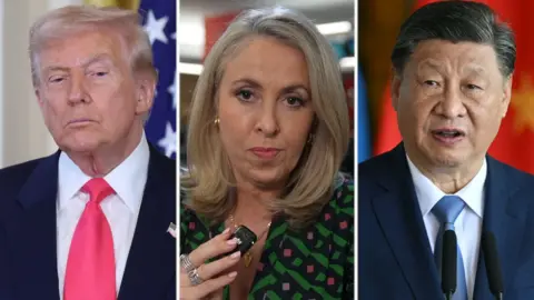 Donald Trump, Sarah Smith, and Xi Jinping are pictured (left to right).
