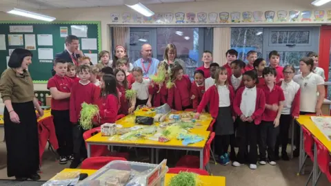 A class full of primary school children