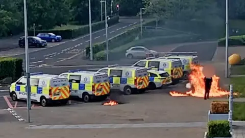 Petrol bomb at police station