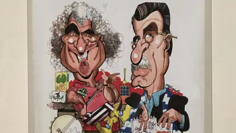 East Ayrshire Leisure Trust A drawing of Billy Connolly and William McIlvanney