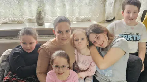 Leanne Bray with her children