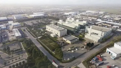 Mock up image of the Harlow site from a birds eye view. 