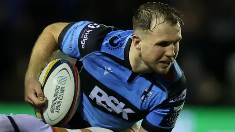 Ioan Lloyd with ball in hand for Cardiff