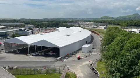 Simon Jones/BBC Eurotunnel's site in Folkestone