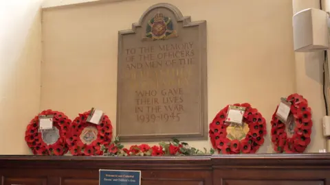 Derby Cathedral memorial to soldiers who served in World War Two
