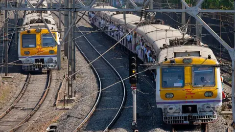 Getty Images crowded passenger trains in Western railways near Mahalaxmi Station on Mumbai Suburban railway.