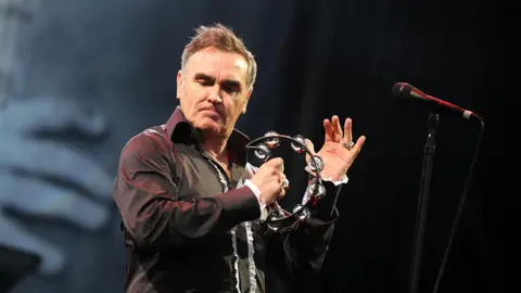 Morrissey performs on the Pyramid Stage at Glastonbury Festival, 2011