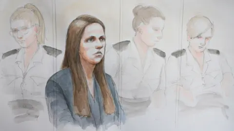 Helen Tipper Lucy Letby's courtroom sketch during the retrial