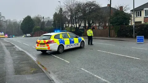 BBC Police at the scene of a crash in Crewe