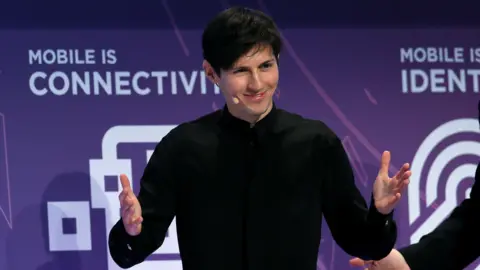 Reuters Pavel Durov speaking at a conference in 2016