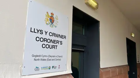 BBC Coroners court sign in Ruthin