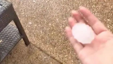 Golf ball-sized hail