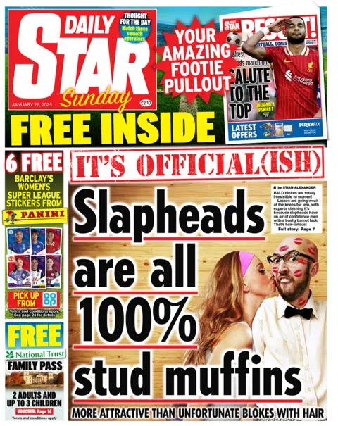 Reads the title in the star: "Slapheds are all 100% stud muffins", 