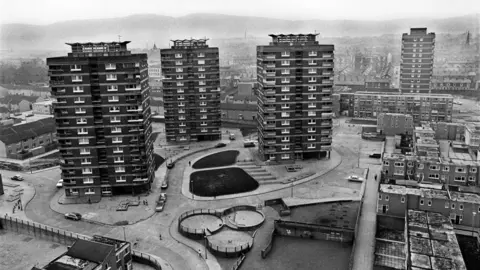 Getty Images Aerial photo of New Lodge estate in Belfast