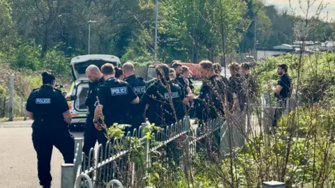 Leicester Media Online Multiple police officers stood outside of an incident in Leicester