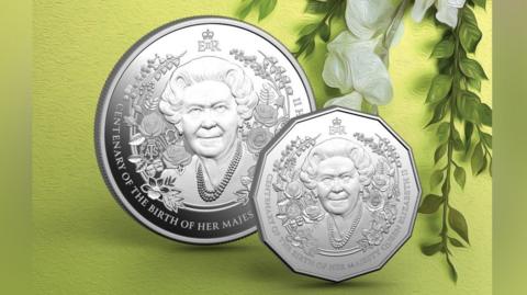 Coin portrait of late Queen dr