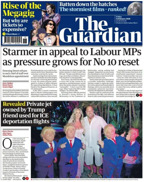 "Starmer in appeal to Labour MPs as pressure grows for No 10 reset" reads the headline on the front page of the Guardian.