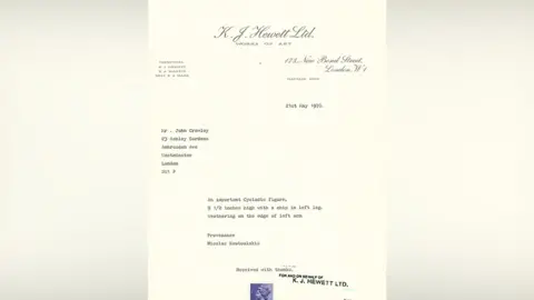 Metropolitan Police A fake letter addressed to Crowley, describing the statue and its condition.
