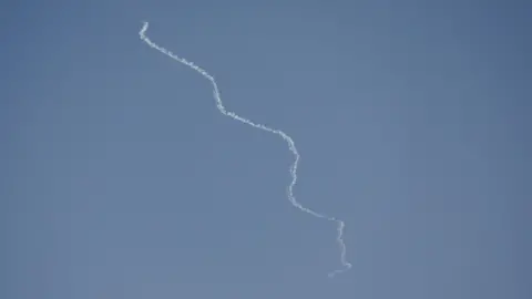 Reuters Israel's David's Sling aerial defence system operates to intercept a missile launched by Hezbollah towards the Israeli city of Tel Aviv (25 September 2024)