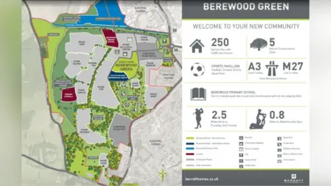 Barratt Homes A Barratt Homes brochure showing a map of the Berewood development 