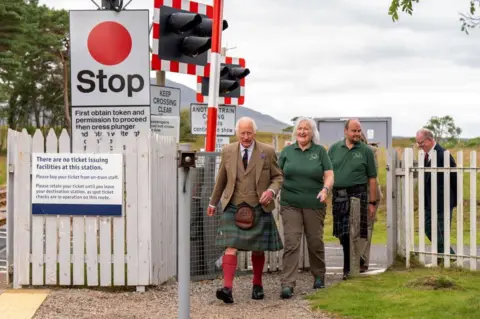 Jane Barlow/PA Media King Charles on his visit to Forsinard in the Flow Country