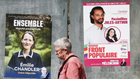 Campaign posters in Magny-en-Vexin, near Paris