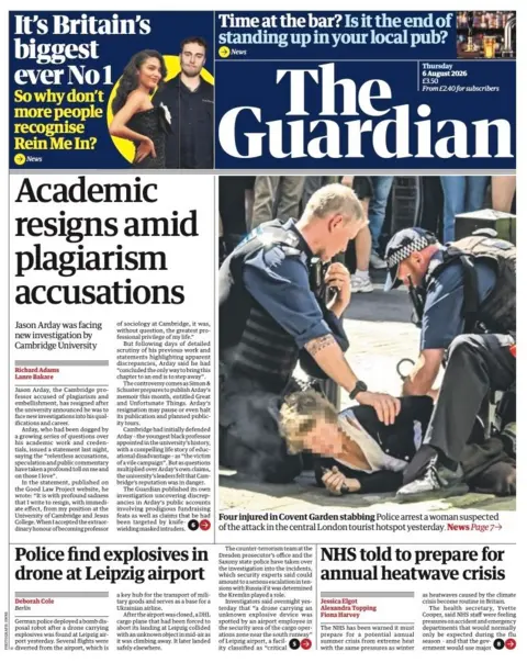 "Academic resigns amid plagiarism accusations" reads the headline on the front page of the Guardian.