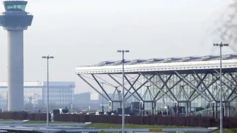 PA Media Airport control tower and terminals at Stansted