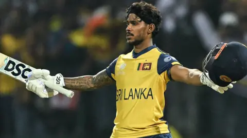 Pathum Nissanka celebrates his century