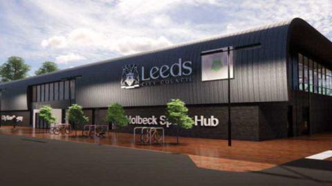 A design image of the sports hub in Holbeck, Leeds