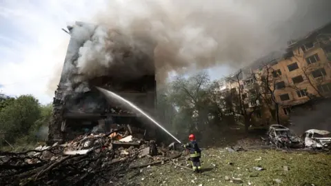 Fire fighter in Ukraine