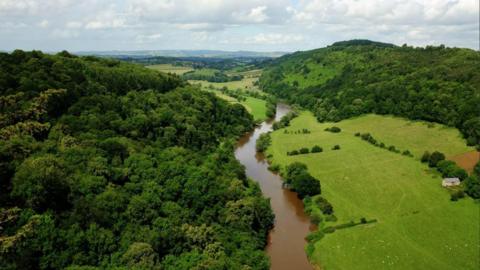 General view of the River Wye seen from Symonds Yat