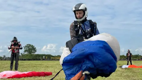 Skydive Langar Parachutes are repacked