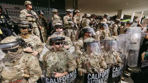 Getty Images National Guard troops in Los Angeles