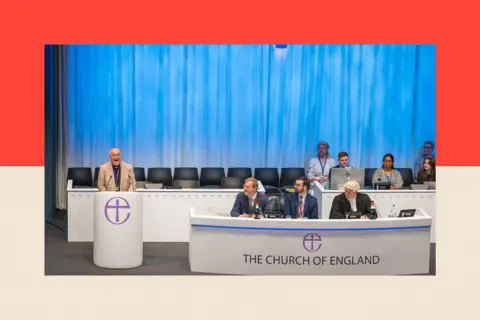 Getty Images The Archbishop of York, Stephen Cottrell, gives his presidential address to the General Synod at University of York