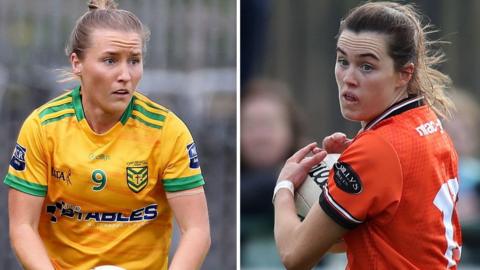 Donegal's Niamh McLaughlin and Armagh's Aimee Mackin in action