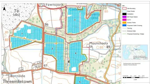 West Lothian Council A map which shows the plans for the solar farm. 