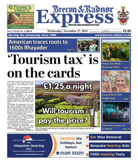 Brecon & Radnor Express Front page of the Brecon & Radnor Express