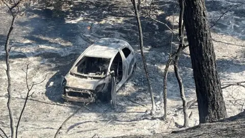 Butte County District Attorney's Office The burned car found in Alligator Hole, California