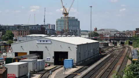 Nigel Harris/Getty Images A view of Nottingham Eastcroft light maintenance railway depot in Nottinghamshire, England, UK