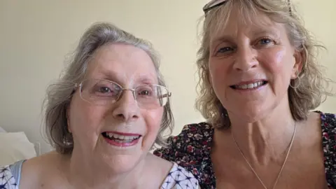 Supplied Hawthorns resident Irene Shaw with her daughter Christine Almond