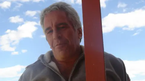 US Department of Justice An image of Jeffrey Epstein in the Epstein files released by the US Department of Justice