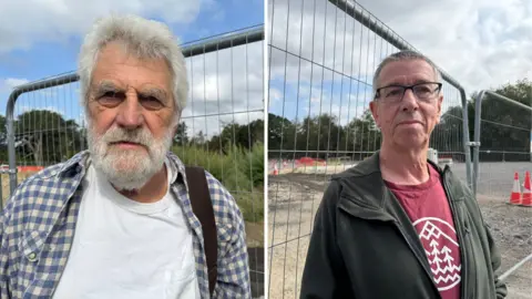 Two men in a compilation photo. One has grey hair and a big grey beard. The other is wearing glasses and a green jacket. 