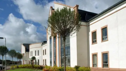 NHS Lanarkshire Outside of Wishaw University Hospital in North Lanarkshire 