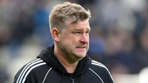 Karl Robinson is managing Salford City during the Sky Bet League 2 match between Notts County and Salford City at Meadow Lane in Nottingham, on March 23, 2024