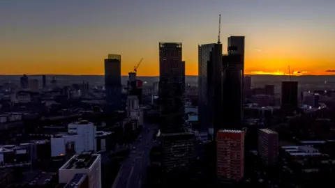 Sunset on Manchester skyline