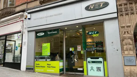 BBC Nottingham Express Transit (NET) travel centre shop in Nottingham 