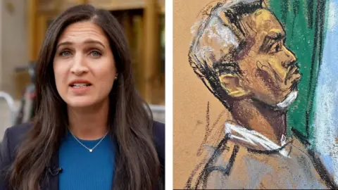 Nada Tawfik on the left and a sketch of "Diddy" on the right.