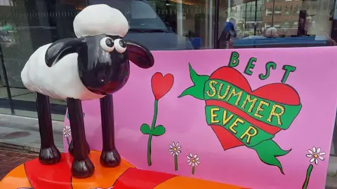 St Oswald's Hospice Shaun the sheep sculpture
