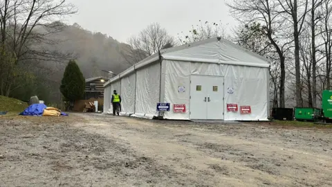 A polling tent in North Carolina